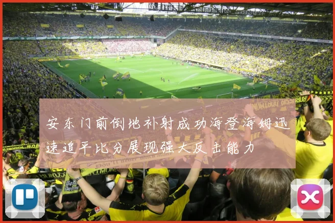 安东门前倒地补射成功海登海姆迅速追平比分展现强大反击能力